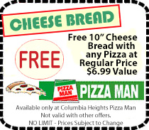 Columbia Heights Pizza Man Pizza Coupon