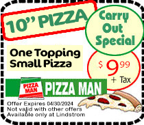 Lindstrom Falls Pizza Man 16 inch Pizza Coupon