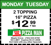 Maple Grove Falls Pizza Coupon