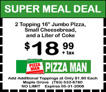 Maple Grove Pizza Man Coupon